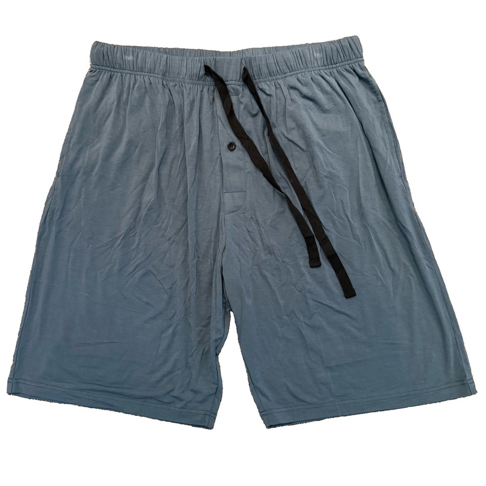 Bamboo Cool Pajama Shorts Mens XL Blue Knit Drawstring Lounge Sleepwear Comfy